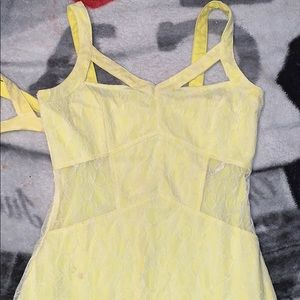 Yellow tight fitting dress